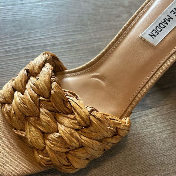 Steve Madden Women's Mylee Beige Block Heel Sandals Size 8 - Picture 9 of 10